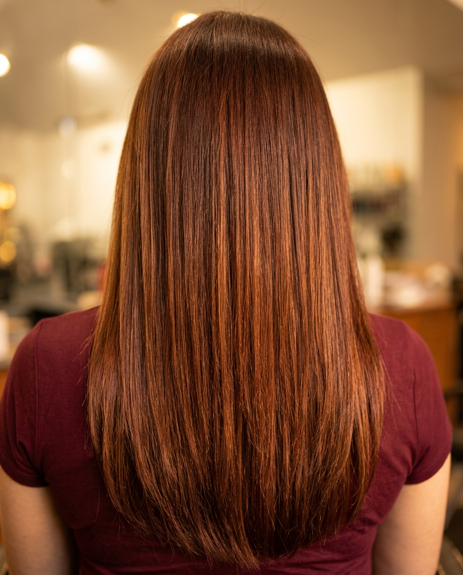 Rich auburn copper gloss